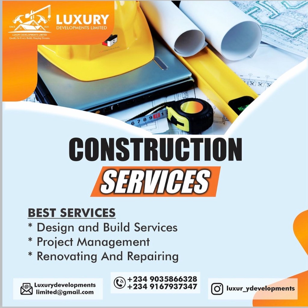 Luxury Developments construction services flyer