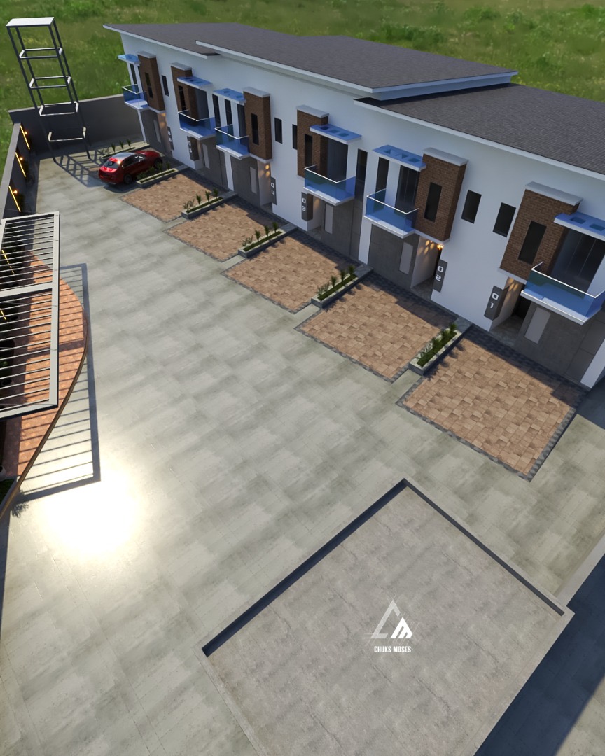 Luxury Developments residential terrace aerial view